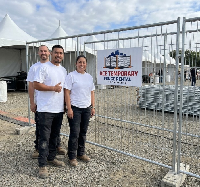 Ace Temporary Fence Rental Sacramento crew on-site